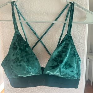NWT green Velvet PINK Victoria’s Secret Bralette